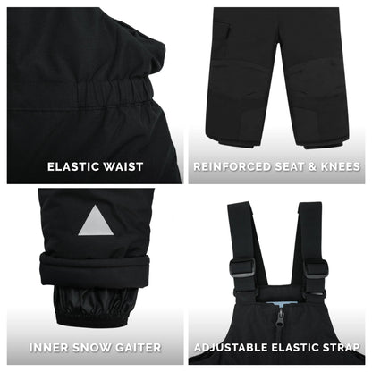Toasty-Dry Snow Bib Pants- Black
