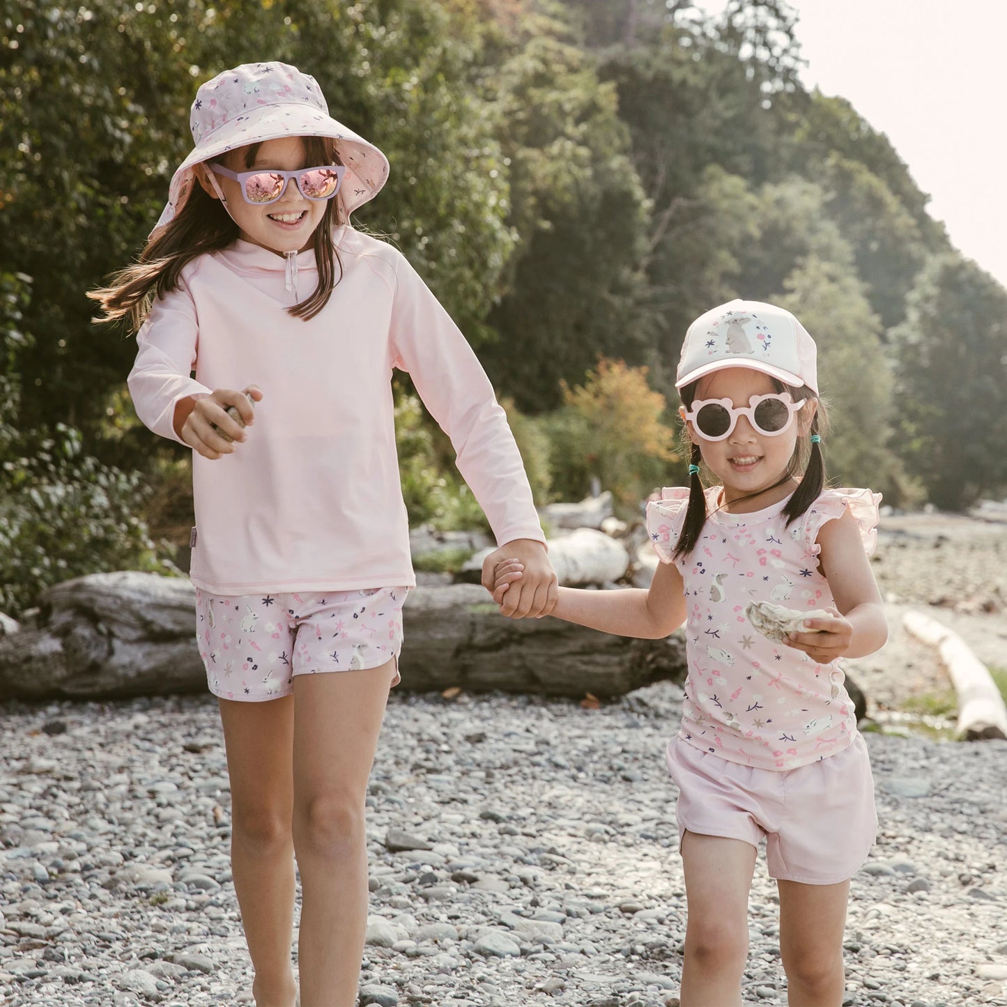 Kids UV Rashguard Top- Soft Pink