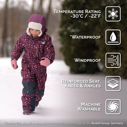 Toasty-Dry 1pc. Kids Snowsuit- Bunny Blooms