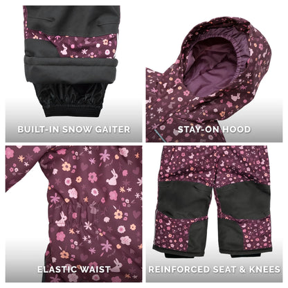 Toasty-Dry 1pc. Kids Snowsuit- Bunny Blooms