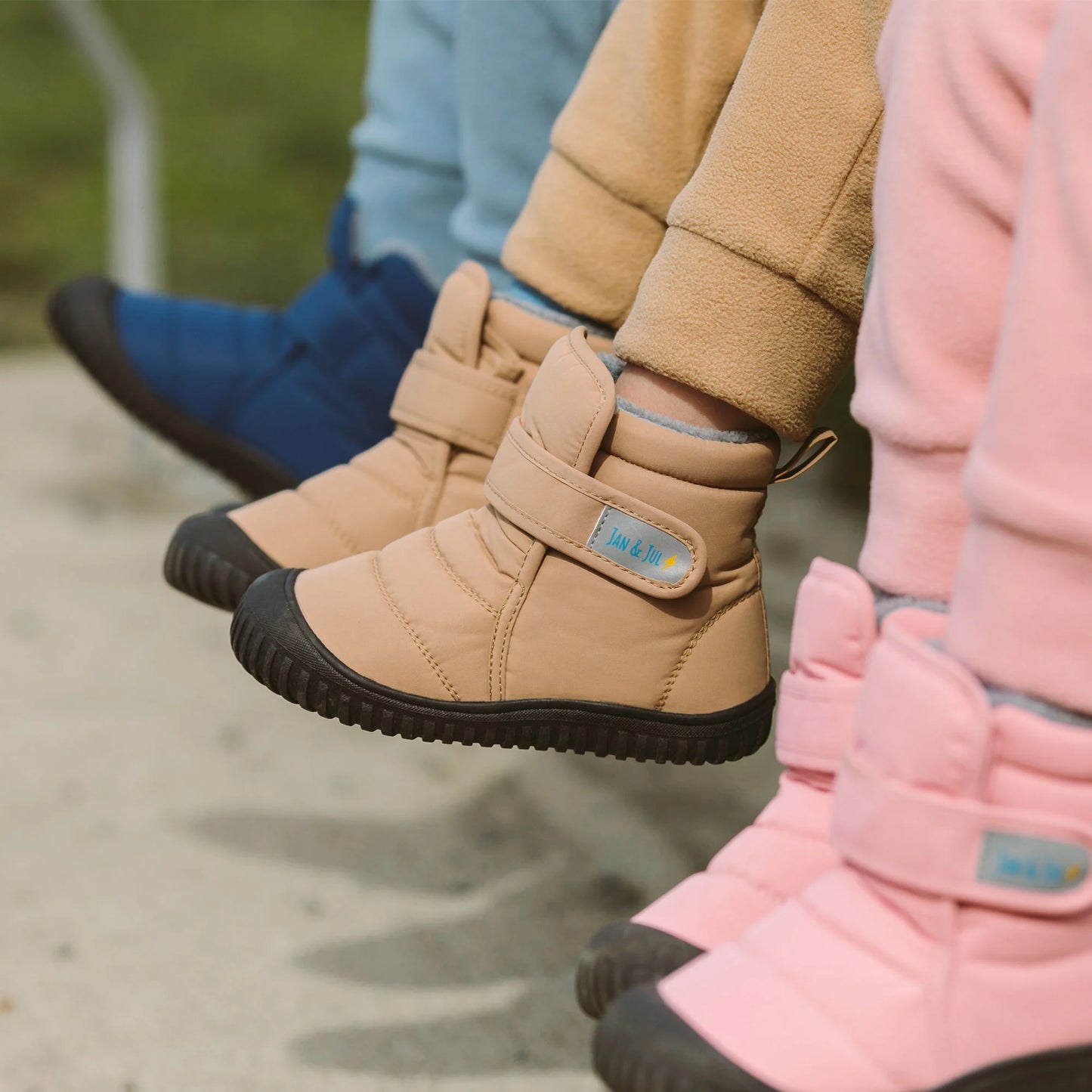 Kids Insulated Ankle Boots- Soft Brown