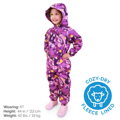Fleece-Lined Rain Suit- Purple Dream