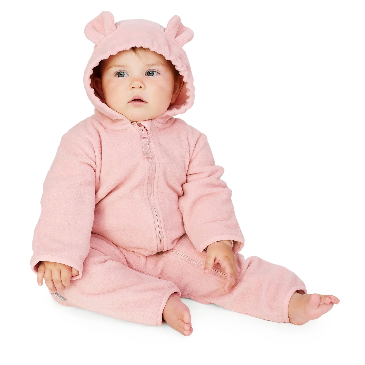 Dusty Pink Baby Fleece Bunting Suit