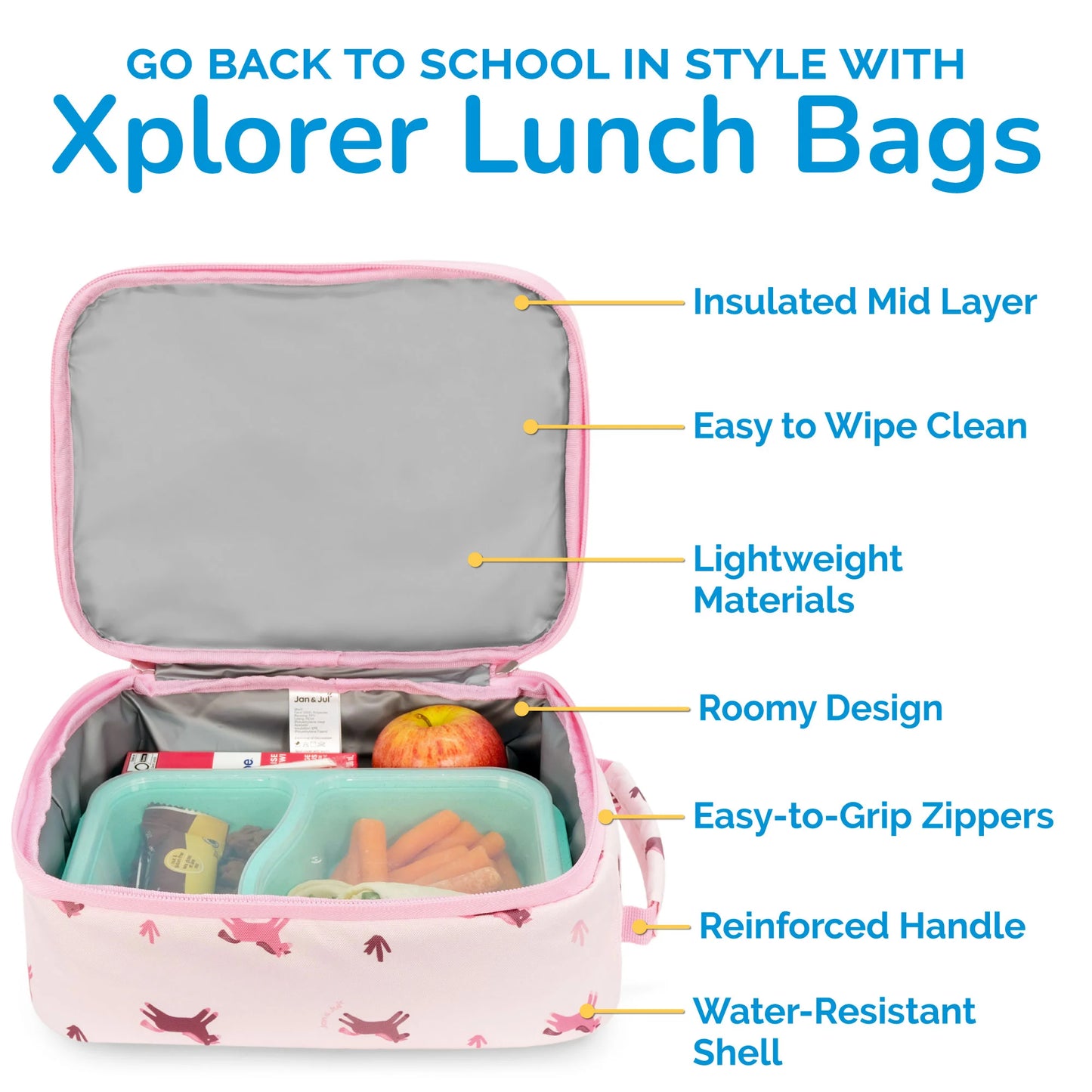 Kids Lunch Bag- Pink Ponies