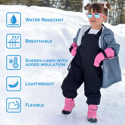 Kids Insulated Ankle Boots- Soft Brown