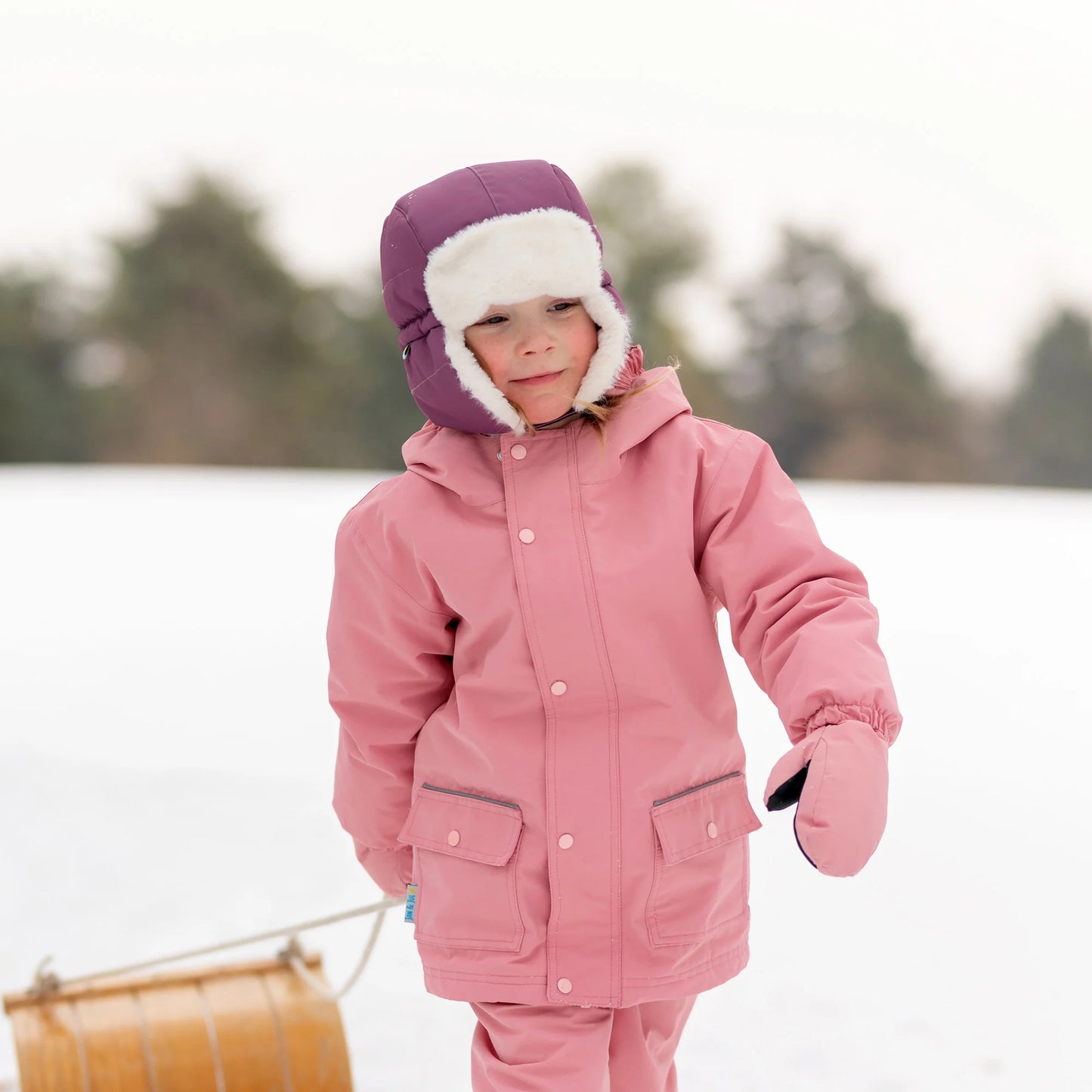Toasty-Dry Trapper Hat- Dark Plum