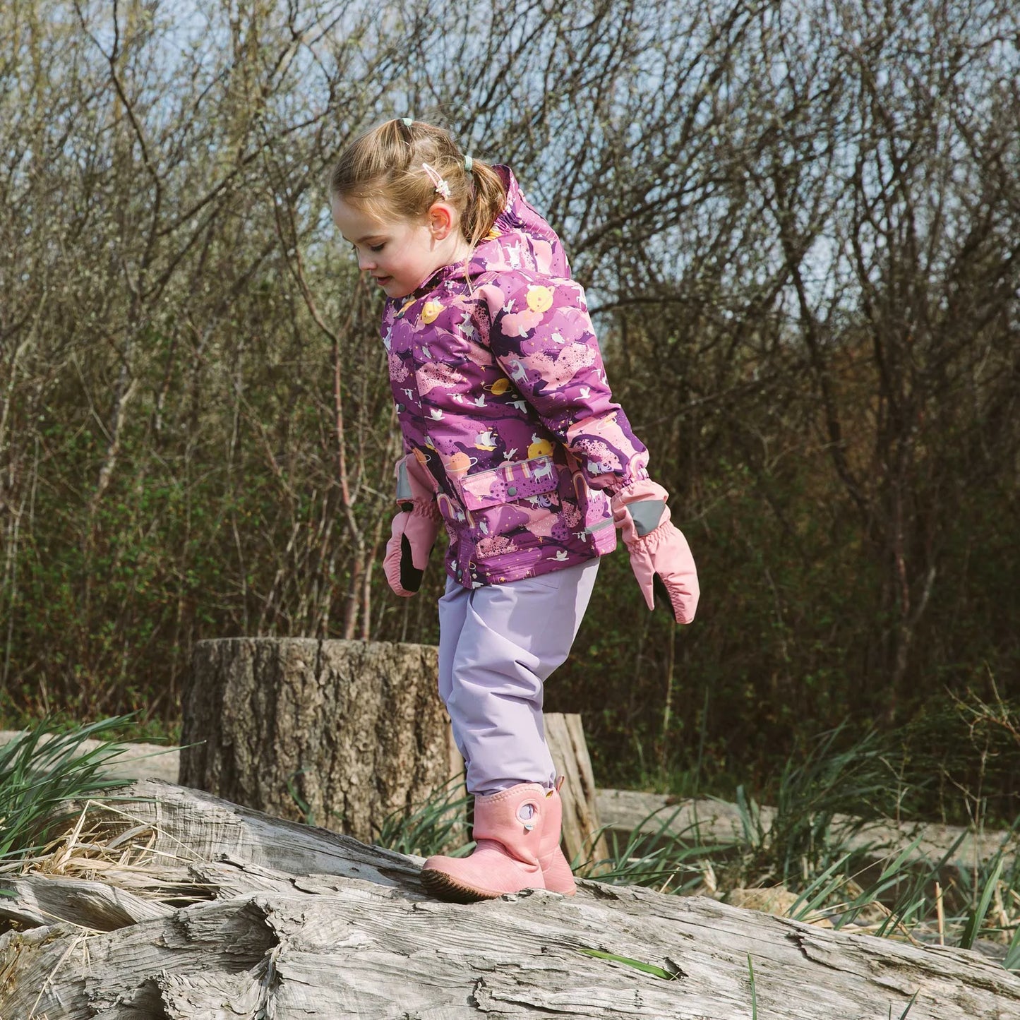 Cozy-Dry Rain Mittens- Dusty Pink