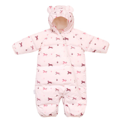Toasty-Dry 1pc. Baby Snowsuit- Pink Ponies