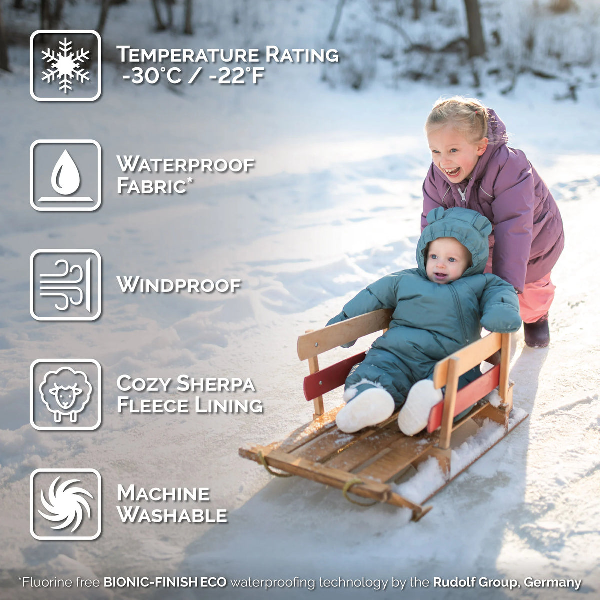 Toasty-Dry 1pc. Baby Snowsuit- Dark Spruce