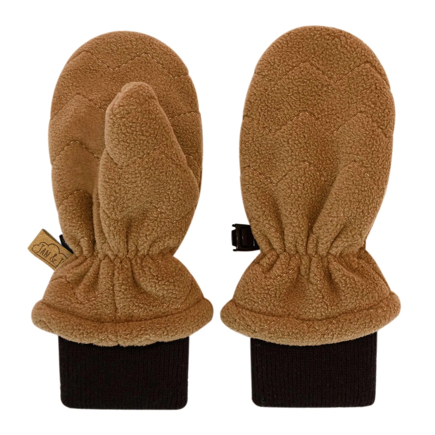 Fleece Cuff Mitts- Brown Bear