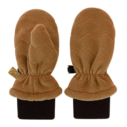 Fleece Cuff Mitts- Brown Bear