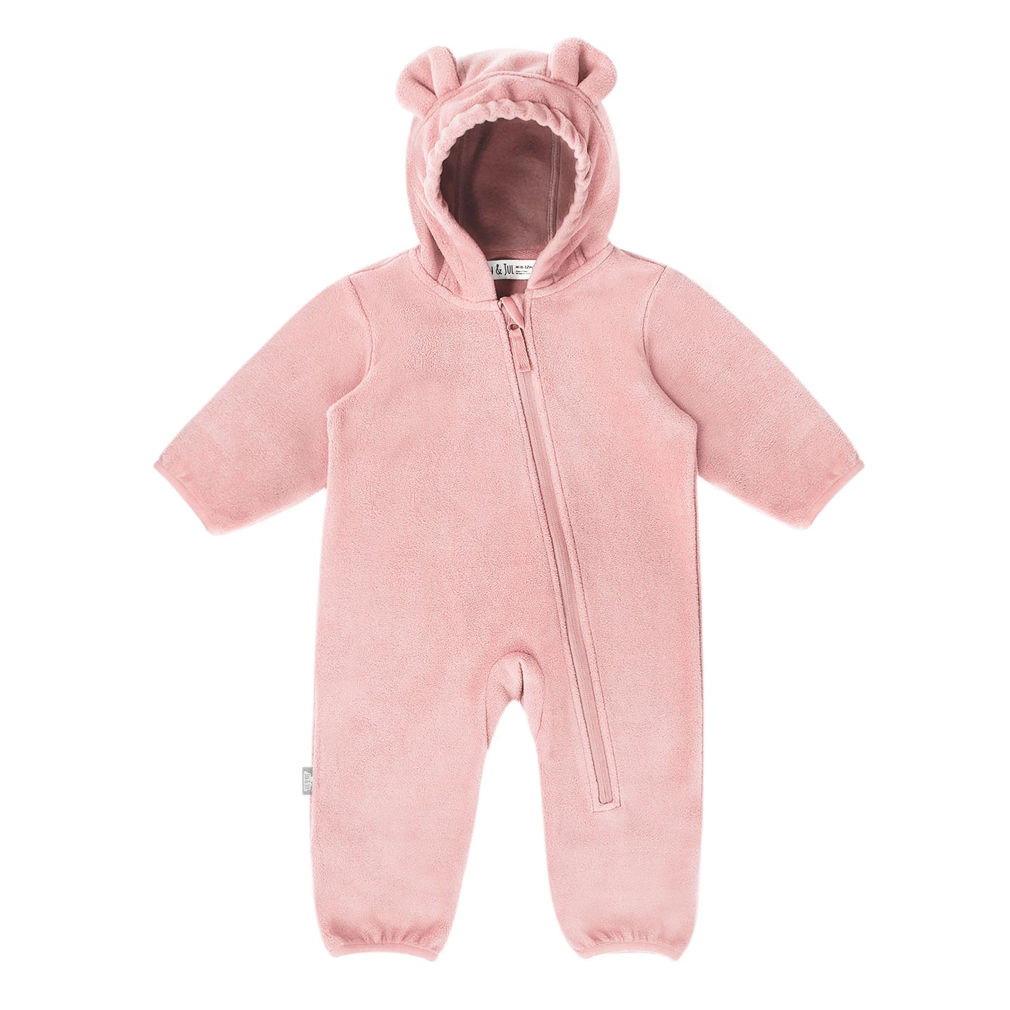Dusty Pink Baby Fleece Bunting Suit