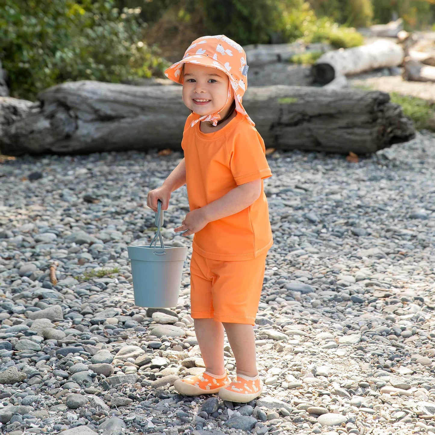 Kids UV Swim Trunks- Bright Orange