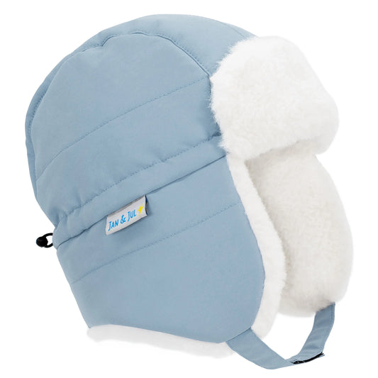 Toasty-Dry Trapper Hat- Dusty Blue