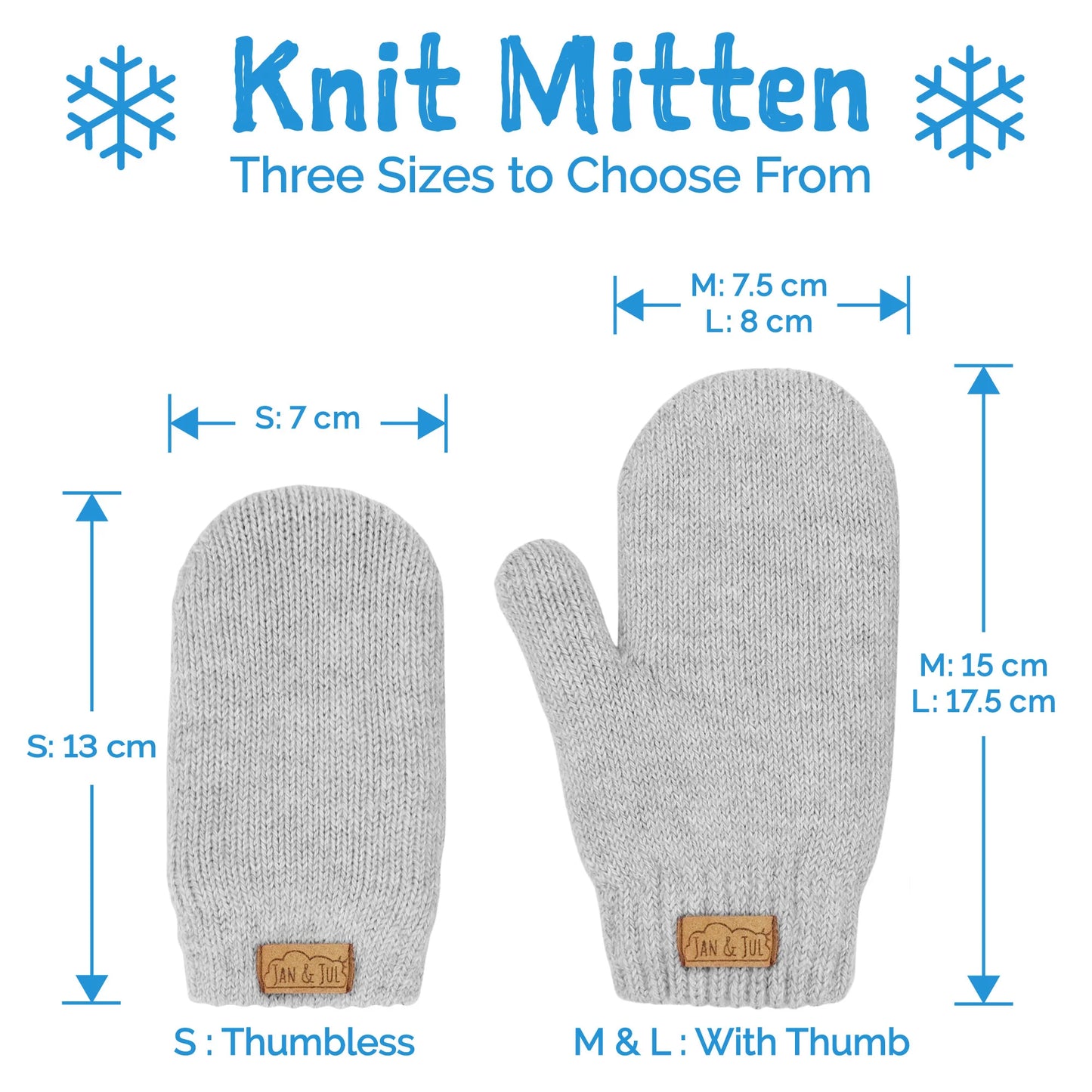 Cozy Fleece-Lined Knit Mittens- Soft Grey