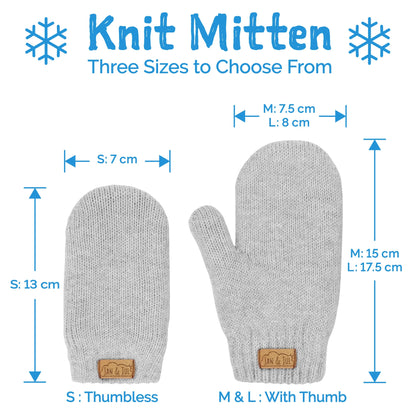 Cozy Fleece-Lined Knit Mittens- Soft Grey
