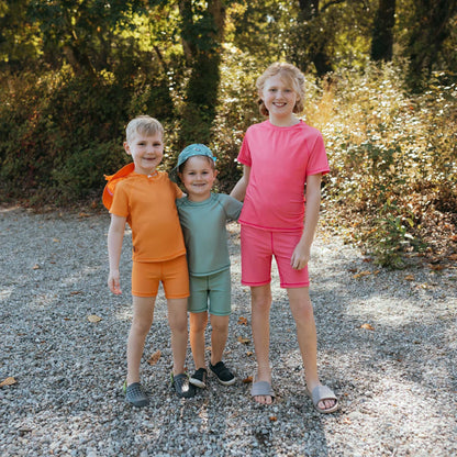 Kids UV Swim Trunks- Bright Orange