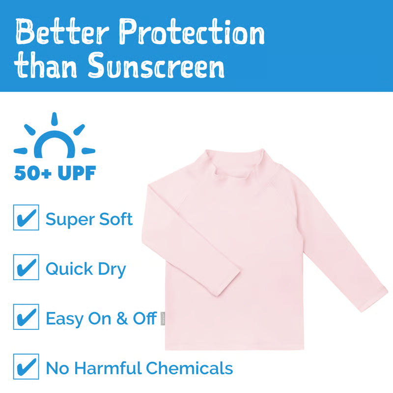 Kids UV Rashguard Top- Soft Pink