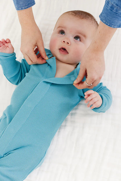 Magnetic Waffle Footie- Waterfall