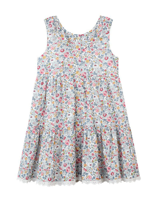 Willa Retro Blue Floral Dress