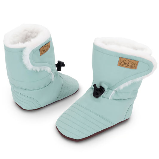 Stay-Put Winter Booties- Dusty Mint
