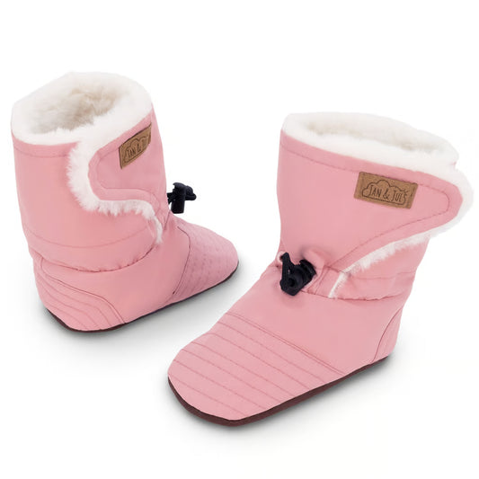 Stay-Put Winter Booties- Dusty Pink