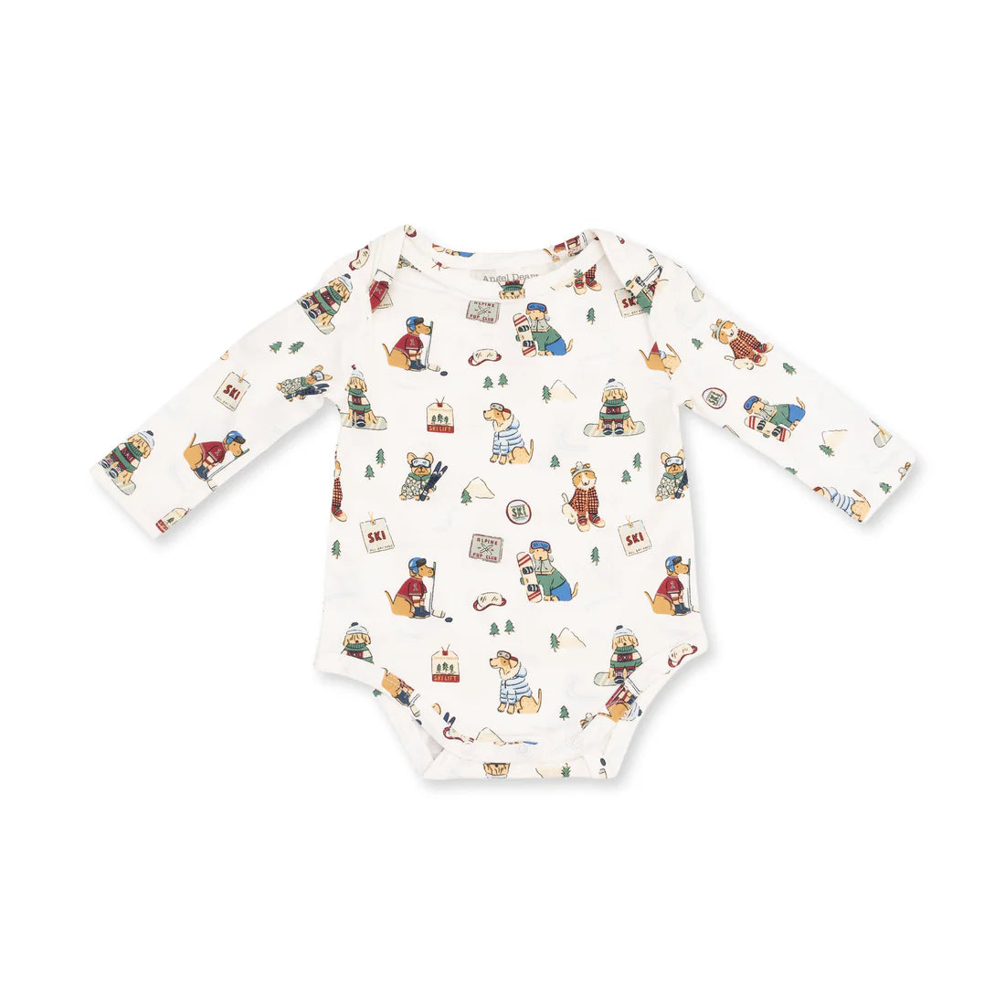 Bamboo Long Sleeve Bodysuit- Winter Sports Dogs
