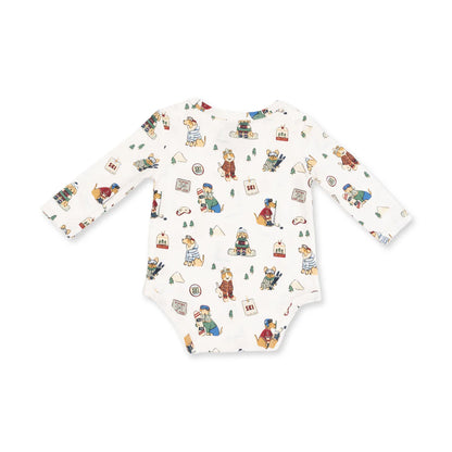 Bamboo Long Sleeve Bodysuit- Winter Sports Dogs