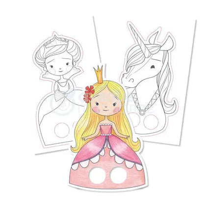 Colour-Your-Own Paper Finger Puppets- Princes and Princesses