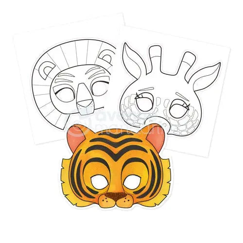 Colour-Your-Own Paper Masks- Pop Animals