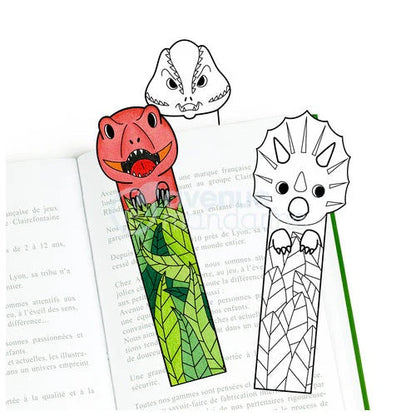 Colour-Your-Own Dinosaur Bookmarks